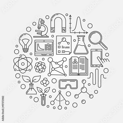 Vector science round illustration