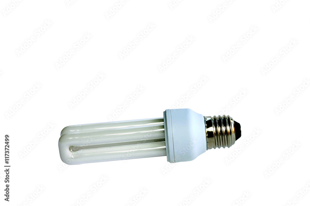 Isolated white fluorescent lamp. Isolated white fluorescent lamp.
