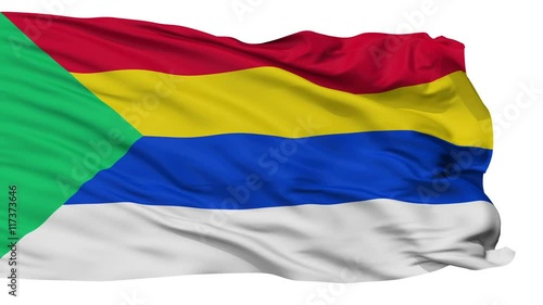 Druze Religious Flag, Isolated Realistic 3D Animation, Seamless Loop - 10 Seconds Long photo