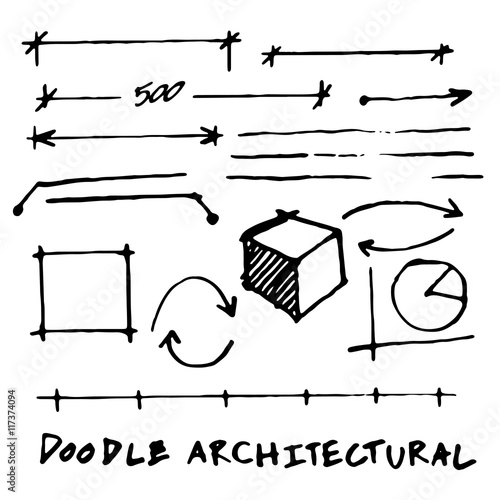 Doodle Architectural sketching vector illustration