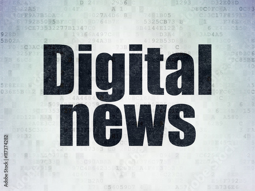 News concept: Digital News on Digital Data Paper background