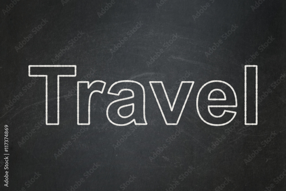 Fototapeta premium Holiday concept: Travel on chalkboard background