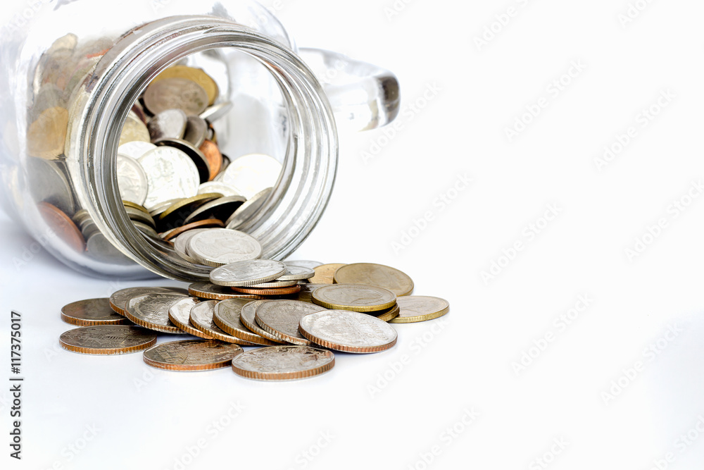 Money Saving concept , jars system Money Saving concept , jars system