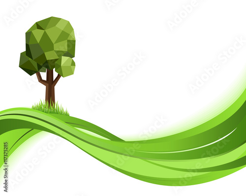 Green nature background. Eco concept illustration. Abstract vector with copyspace