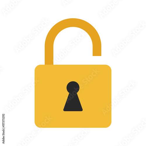 Flat icon unlocked padlock. Lock icon. Vector illustration. photo