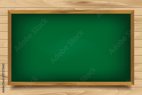 School green Board on wooden background