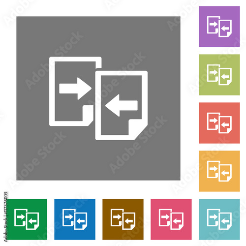 Share documents square flat icons