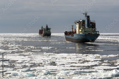 convoy in the Arctic ocean