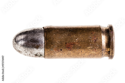 Rusty old bullet  isolated
