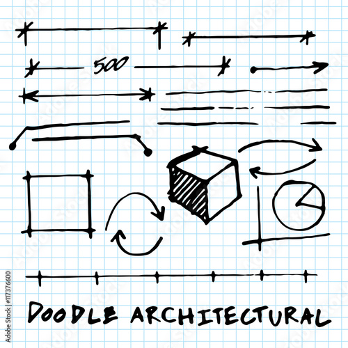Doodle Architectural sketching vector illustration