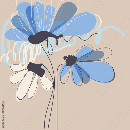 Floral greeting card. Birthday flowers