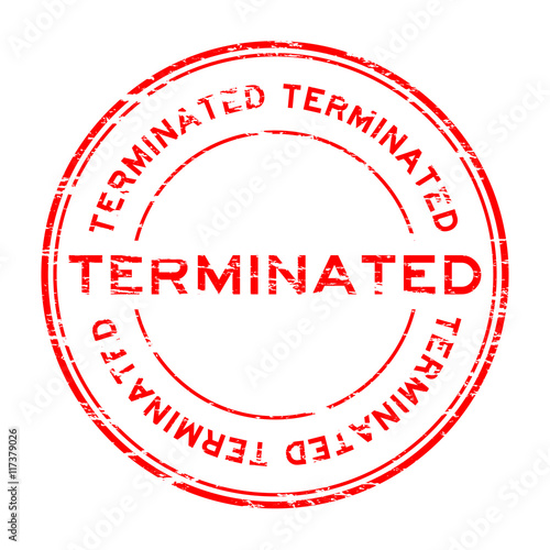 Grunge red round terminate rubber stamp