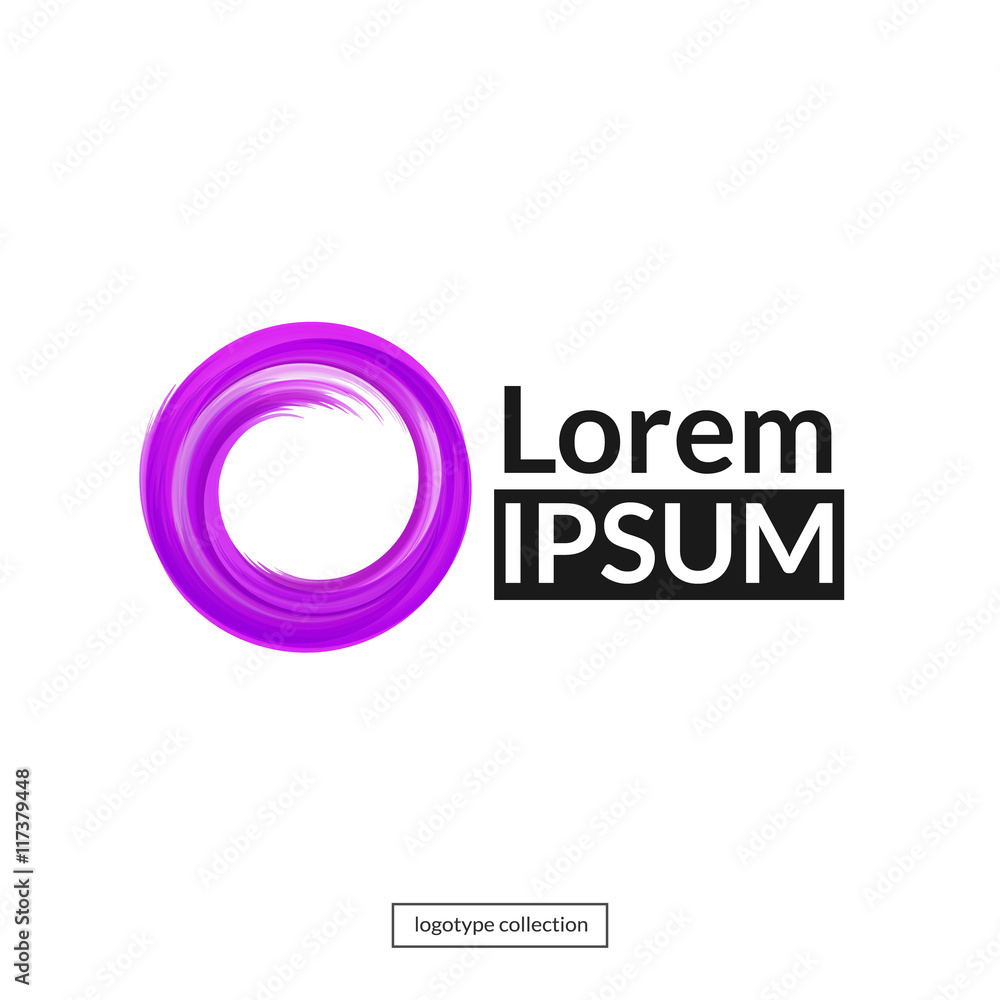 Abstract round element for design. Purple circle logo template.