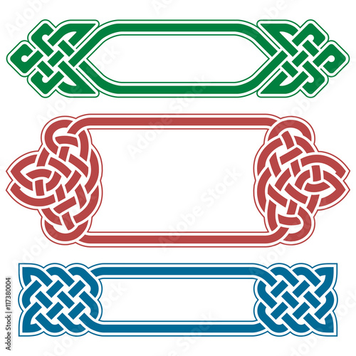 Vector celtic frame set isolated on white background