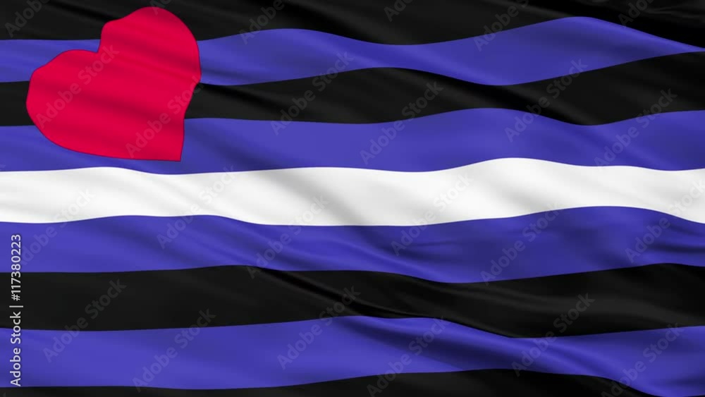 Leather Latex and BDSM Pride Flag, Close Up Realistic 3D Animation