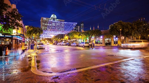 Bars and Nightlife on Himmarshee Street in Fort Lauderdale, Florida - Time Lapse
