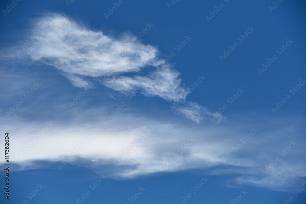 Beautiful Blue sky and white fluffy cloud
