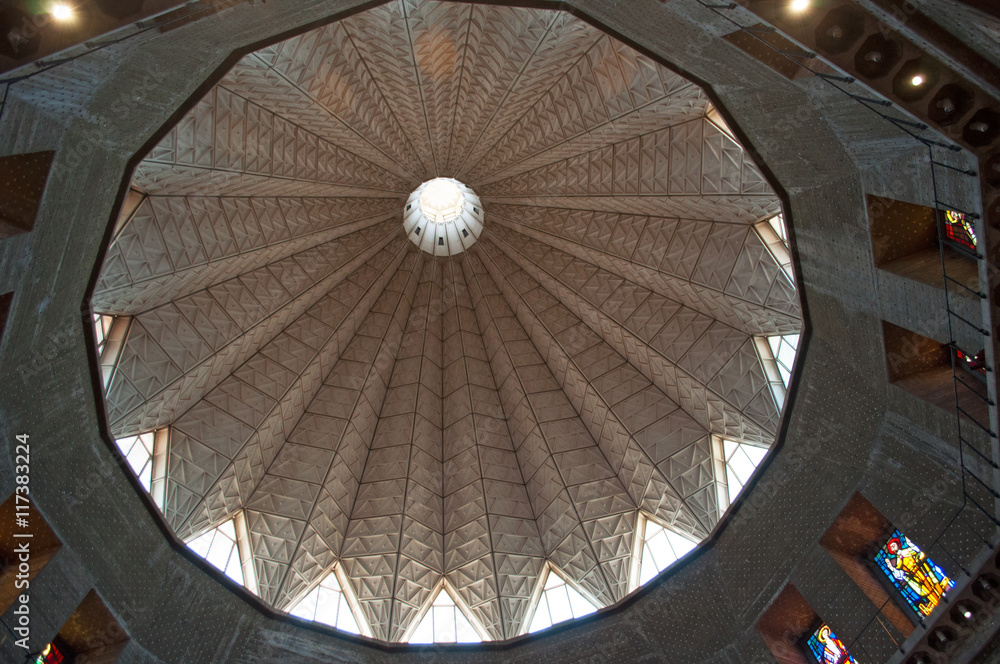 Nazaret: la cupola della Basilica dell'Annunciazione il 2 settembre 2015. Costruita nel 1969, la Basilica si trova nel luogo in cui l'arcangelo Gabriele annunciò a Maria la nascita di Gesù
