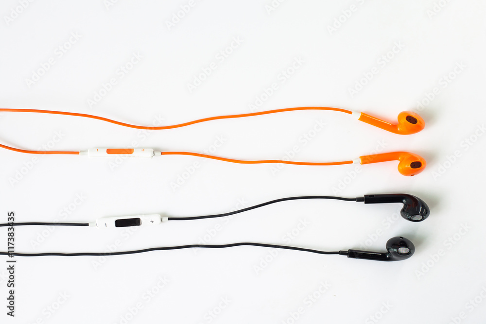 Obraz premium color earphone on background.