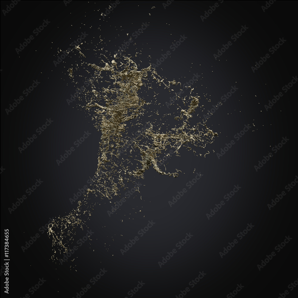 Fototapeta premium splash gold 3d rendering background