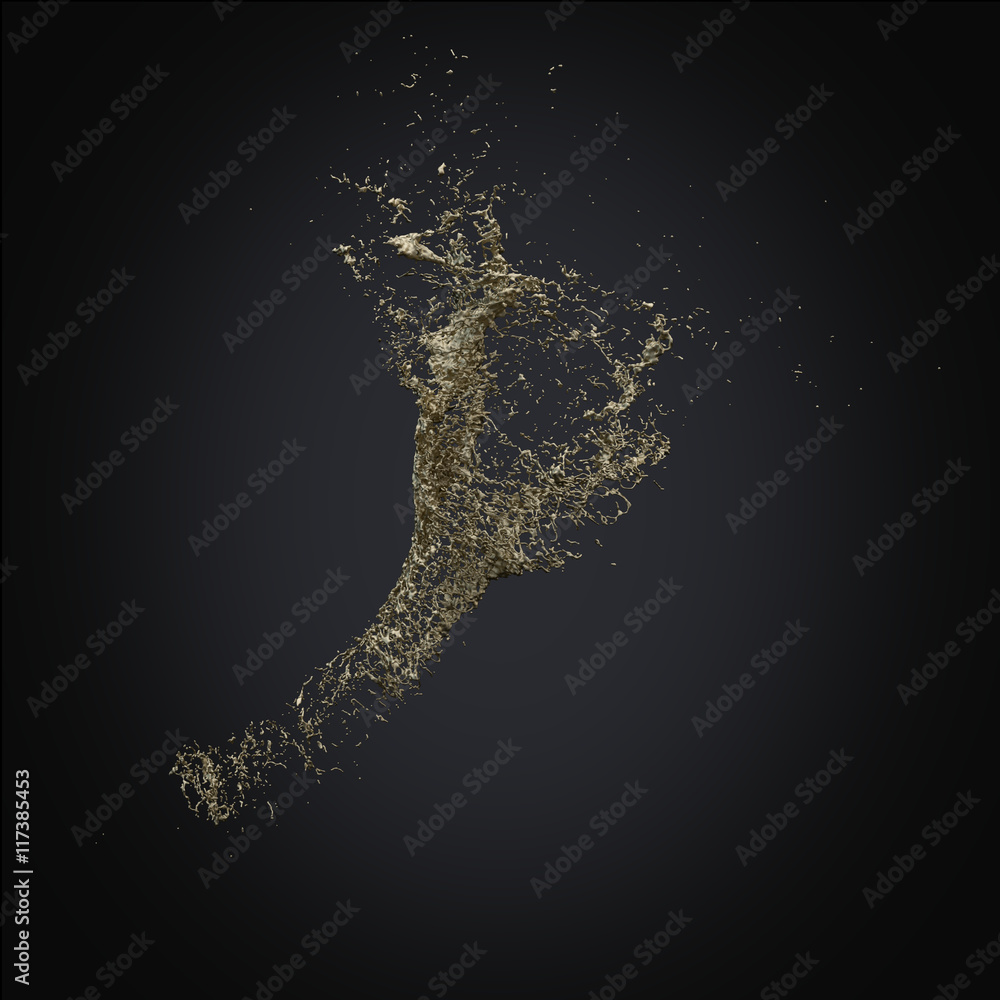 Obraz premium splash gold 3d rendering background