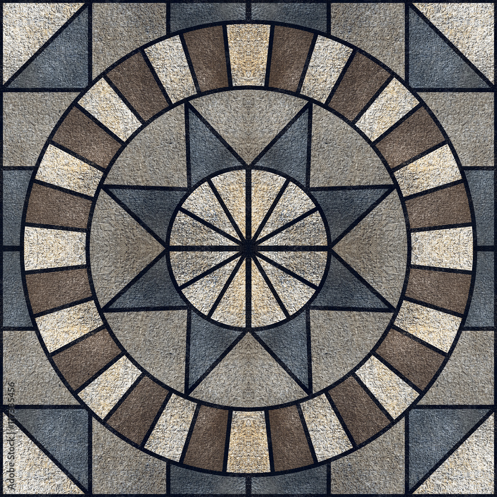 Fototapeta premium Geometric circle tile pattern