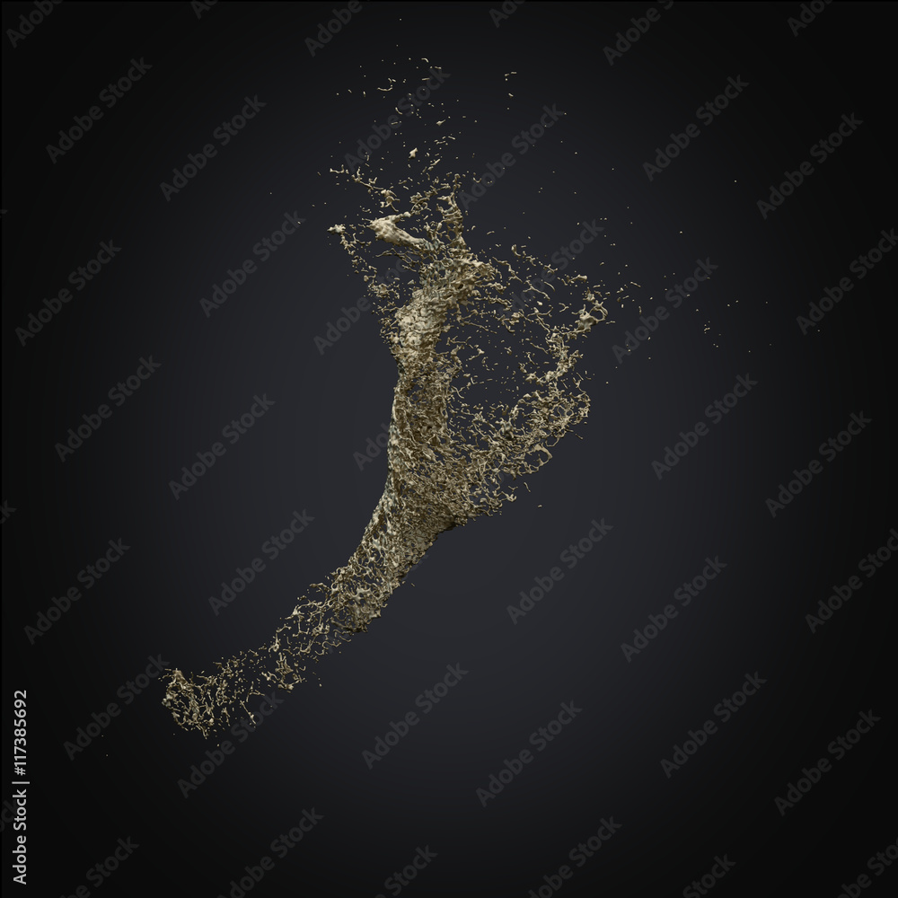 Fototapeta premium splash gold 3d rendering background