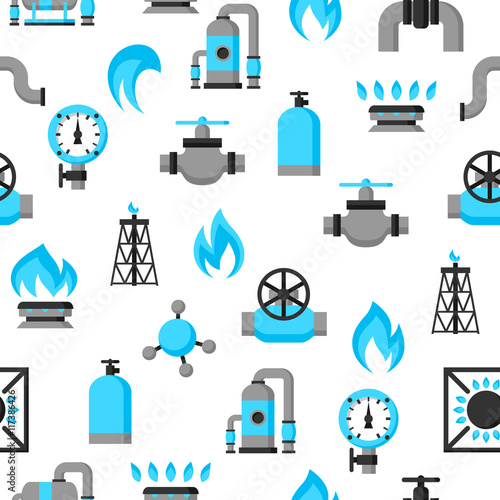Natural gas production, injection and storage. Industrial seamless pattern