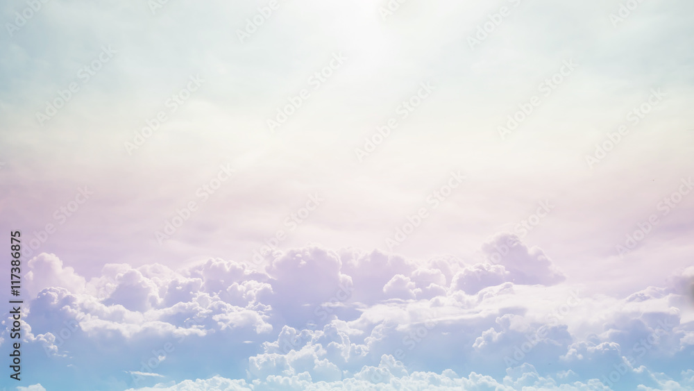 Naklejka premium Beautiful blue sky and white cloud represent the sky and cloud c