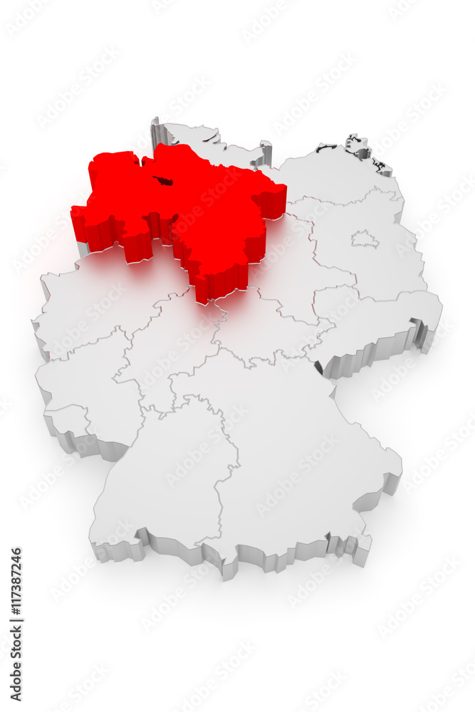 Niedersachsen, Deutschland Bundesländer 3D