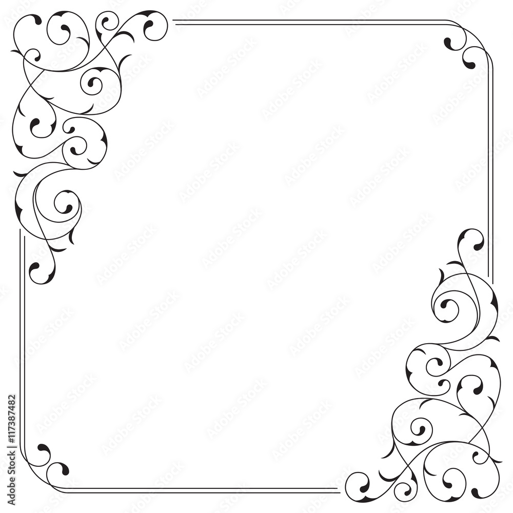 Ornate black square border. 