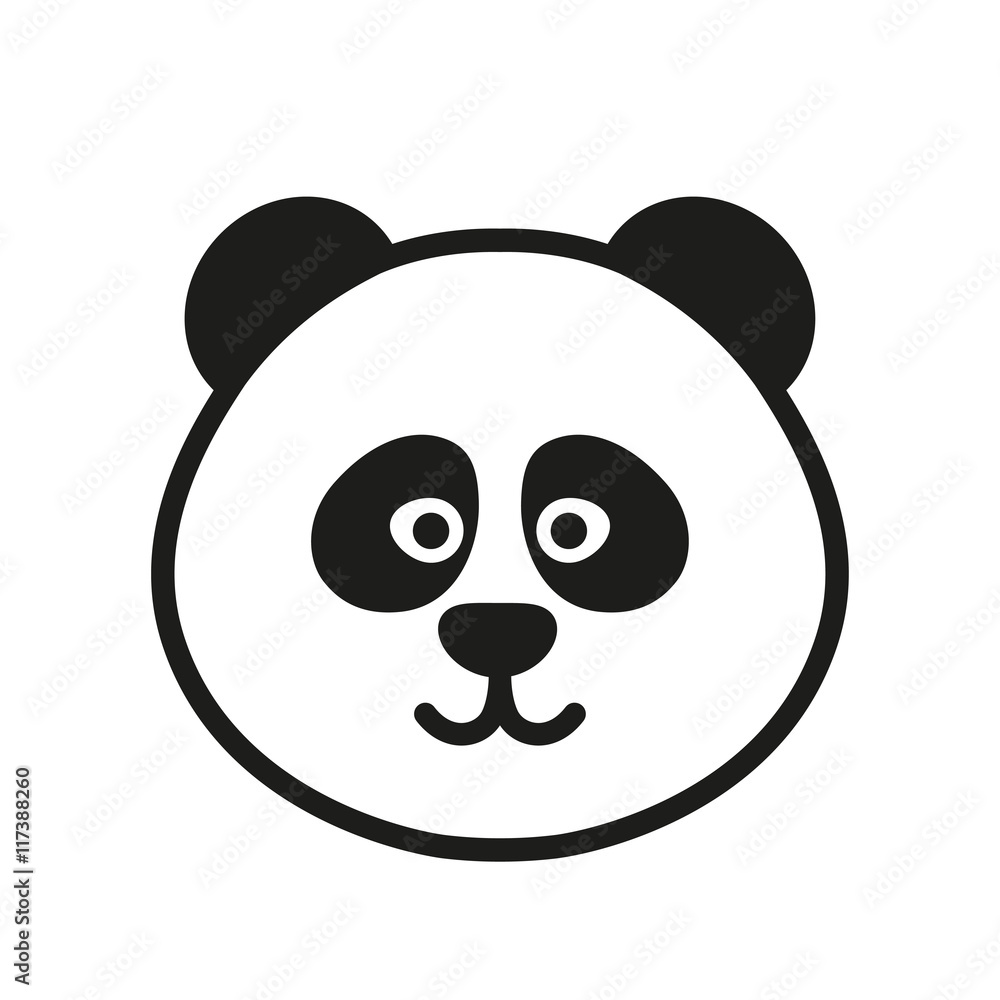 Cute panda vector icon or sign Cute panda vector icon or sign