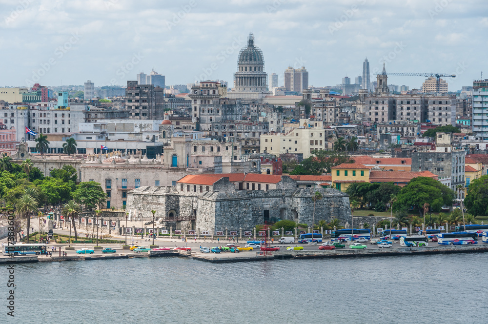 View of the Capitolio and surroundings in Havana, Cuba