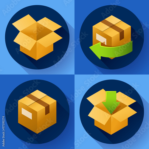 Delivery and free return of gifts or parcels. Shipping Concept icon for store