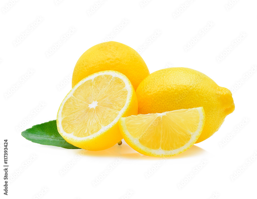 fresh lemon isolated on white background