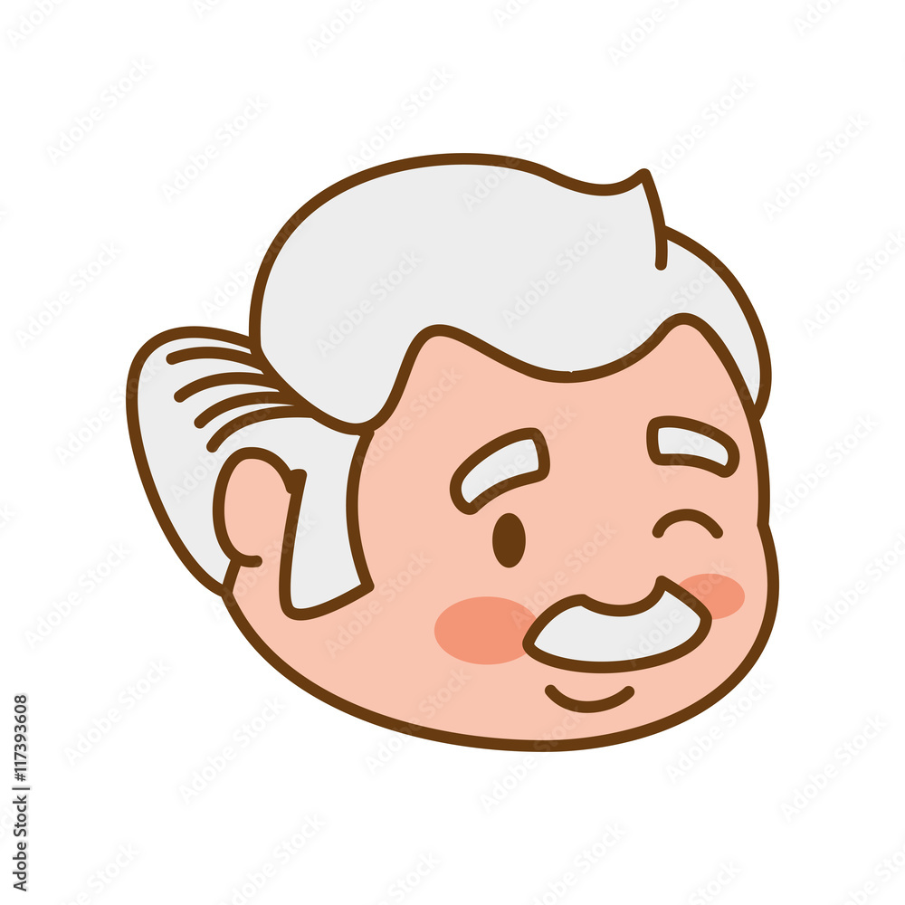 grandfather old person man male icon. Isolated and flat illustration. Vector graphic