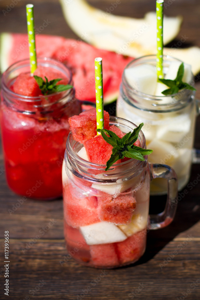 Watermelon and melon drink 