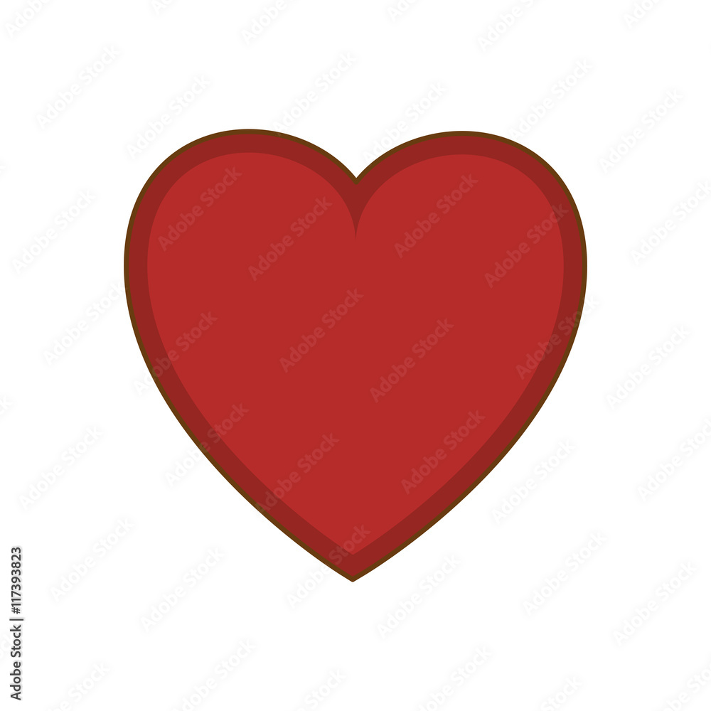 heart red love romantic icon. Isolated and flat illustration. Vector graphic