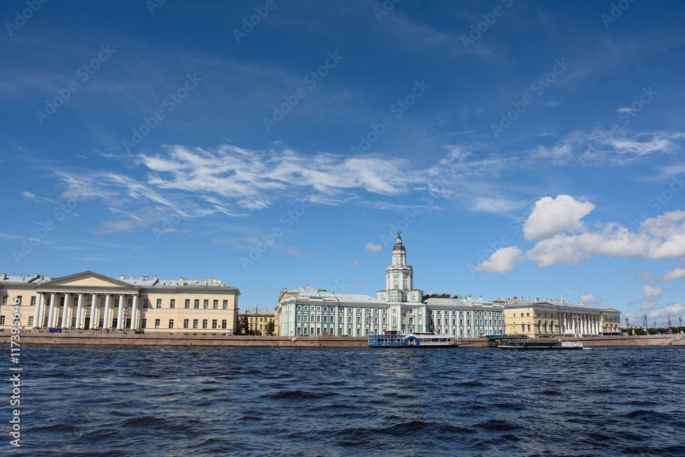 Russia, Saint-Petersburg, embankment of the Neva river Russia, Saint-Petersburg, embankment of the Neva river