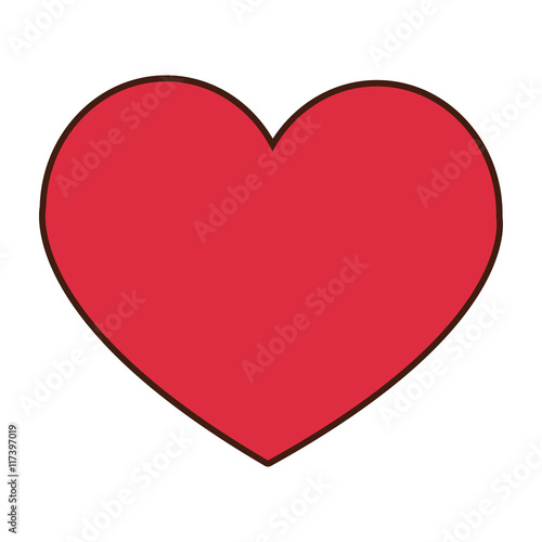 flat design heart cartoon icon vector illustration