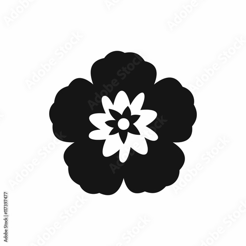 Fototapeta Naklejka Na Ścianę i Meble -  Rose of Sharon, korean national flower icon in simple style isolated on white background
