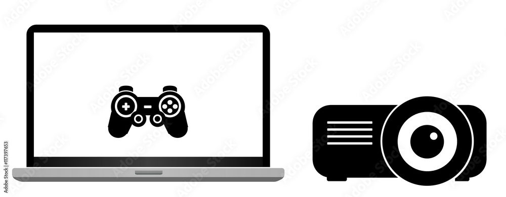 Jeux sur un écran d'ordinateur et un vidéo projecteur Jeux sur un écran d'ordinateur et un vidéo projecteur