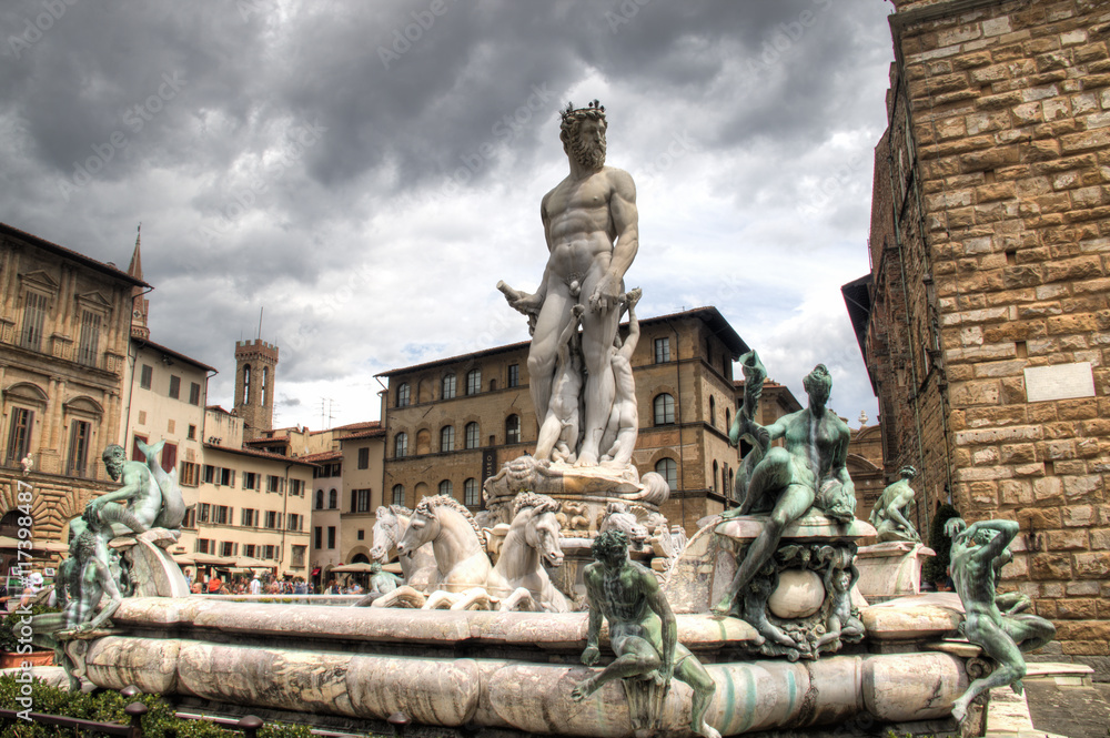 Statue of Neptune on the piazza della Signoria in Florence in Italy
Statue of Neptune on the piazza della Signoria in Florence in Italy