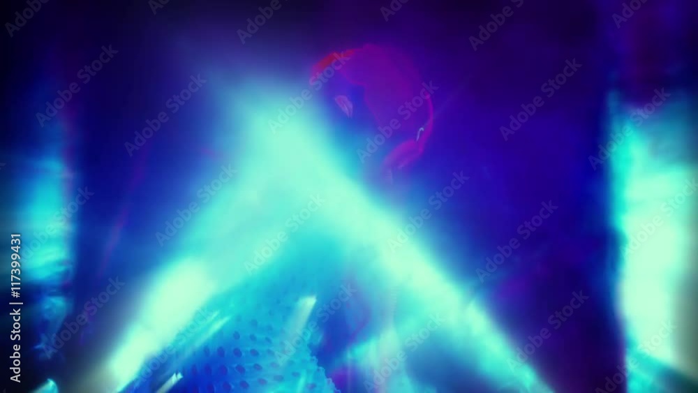 sexy DJ mixes in UV fluorescent costume sexy DJ mixes in UV fluorescent costume