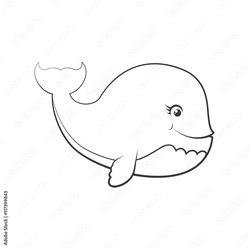 Whale cute animal little icon. Isolated and flat illustration. Vector graphic Whale cute animal little icon. Isolated and flat illustration. Vector graphic