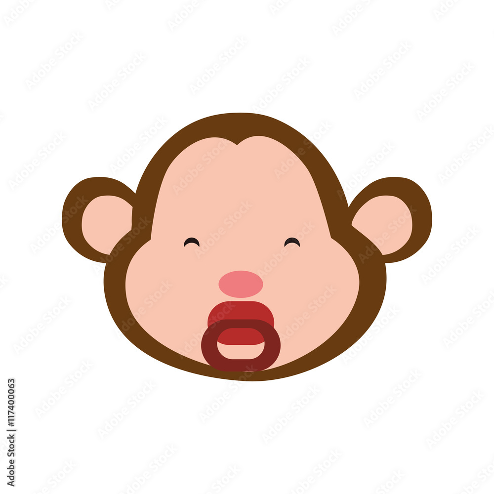 Monkey cute animal little icon. Isolated and flat illustration. Vector graphic Monkey cute animal little icon. Isolated and flat illustration. Vector graphic