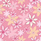 Abstract seamless pattern made out of pink flowers. pink flowers background.