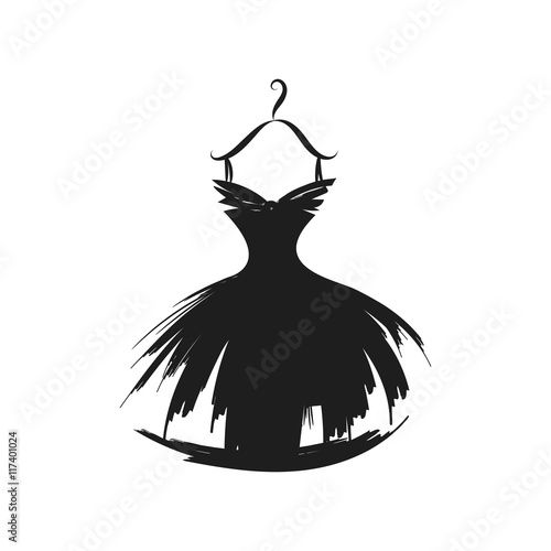 ball gown hand drawing on a hanger