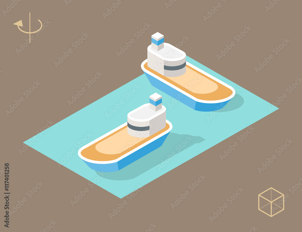 Set of Isolated Isometric Minimal City Elements. Carrier with Shadows. Set of Isolated Isometric Minimal City Elements. Carrier with Shadows.