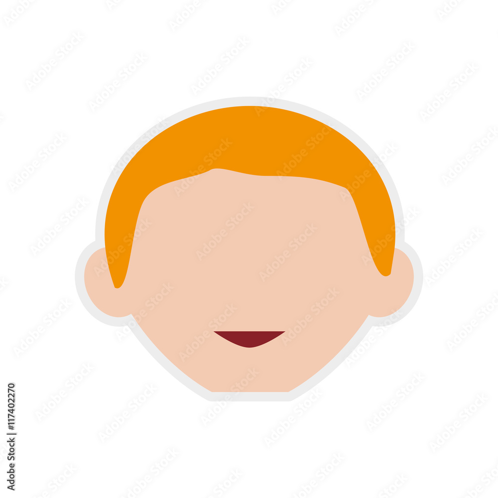 kid boy avatar head person icon. Isolated and flat illustration. Vector graphic